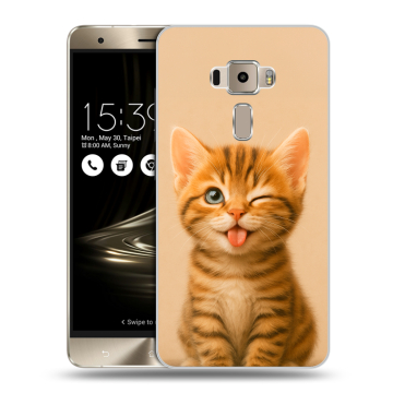 Пластиковый чехол на Asus ZenFone 3 с принтом котенок