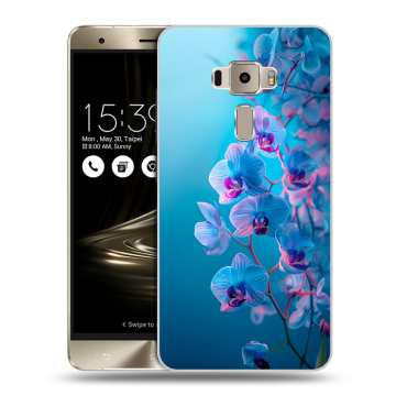 Пластиковый чехол на Asus ZenFone 3 с принтом голубые орхидеи