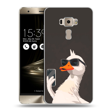 Пластиковый чехол на Asus ZenFone 3 с принтом утка в очках Пластиковый чехол на Asus ZenFone 3 с принтом утка в очках
