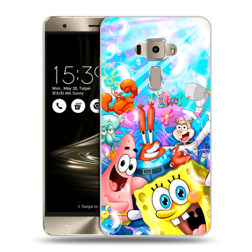 Пластиковый чехол на Asus ZenFone 3 с принтом спанчбоб спанч боб