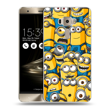 Пластиковый чехол на Asus ZenFone 3 с принтом Миньоны
