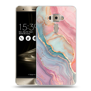Пластиковый чехол на Asus ZenFone 3 с принтом розовый мрамор