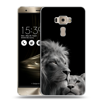 Пластиковый чехол на Asus ZenFone 3 с принтом Лев кошки