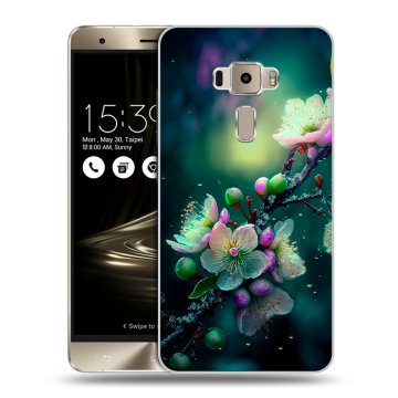 Пластиковый чехол на Asus ZenFone 3 с принтом Цветы и мрамор Пластиковый чехол на Asus ZenFone 3 с принтом Цветы и мрамор