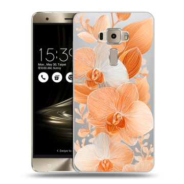 Пластиковый чехол на Asus ZenFone 3 с принтом Бежевые цветы