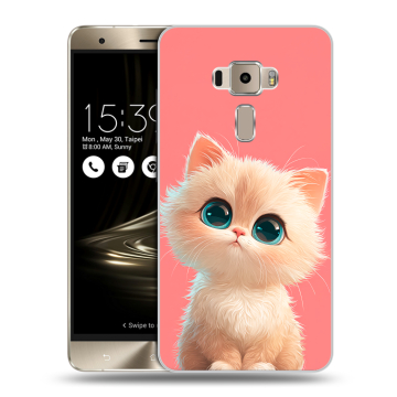 Пластиковый чехол на Asus ZenFone 3 с принтом Розовый котенок