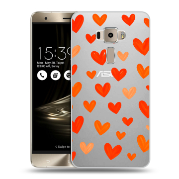 Пластиковый чехол на Asus ZenFone 3 с принтом Сердечки