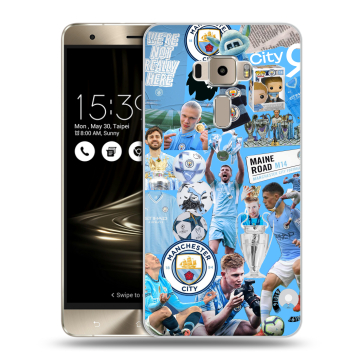 Пластиковый чехол на Asus ZenFone 3 с принтом Man City Манчестер Сити