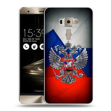Пластиковый чехол на Asus ZenFone 3 с принтом Флаг России