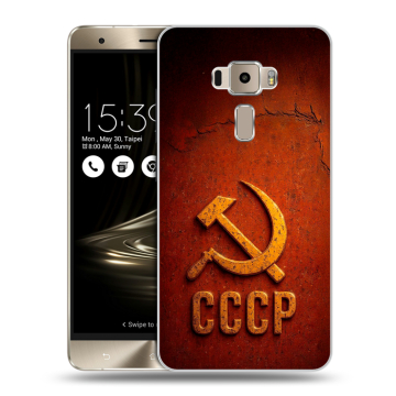 Пластиковый чехол на Asus ZenFone 3 с принтом Флаг Герб СССР