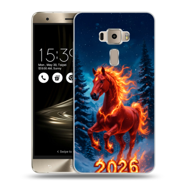 Пластиковый чехол на Asus ZenFone 3 с принтом Новый год коня
