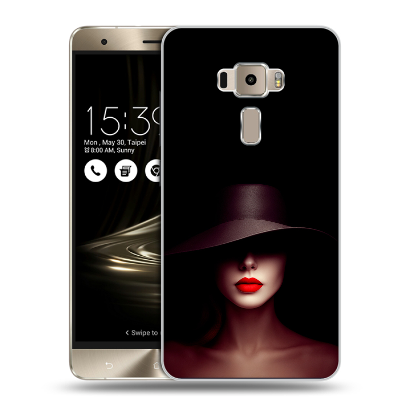 Пластиковый чехол на Asus ZenFone 3 с принтом Девушка в шляпе Пластиковый чехол на Asus ZenFone 3 с принтом Девушка в шляпе