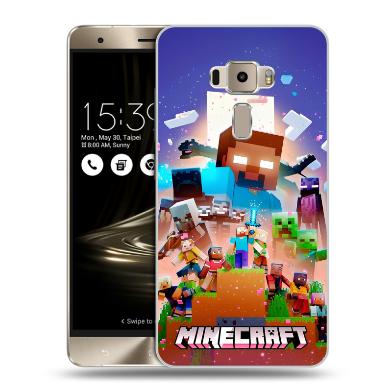 Пластиковый чехол на Asus ZenFone 3 с принтом Майнкрафт Minecraft Пластиковый чехол на Asus ZenFone 3 с принтом Майнкрафт Minecraft