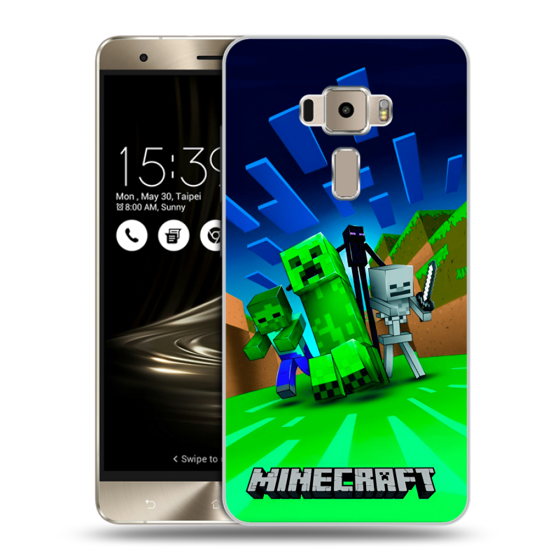 Пластиковый чехол на Asus ZenFone 3 с принтом Майнкрафт Пластиковый чехол на Asus ZenFone 3 с принтом Майнкрафт
