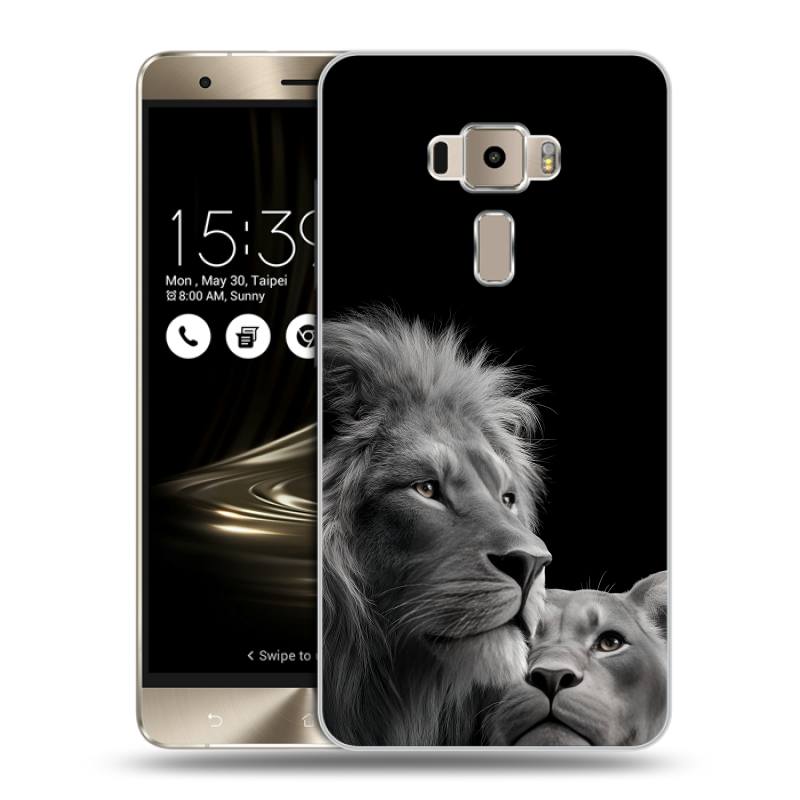 Пластиковый чехол на Asus ZenFone 3 с принтом Лев кошки Пластиковый чехол на Asus ZenFone 3 с принтом Лев кошки