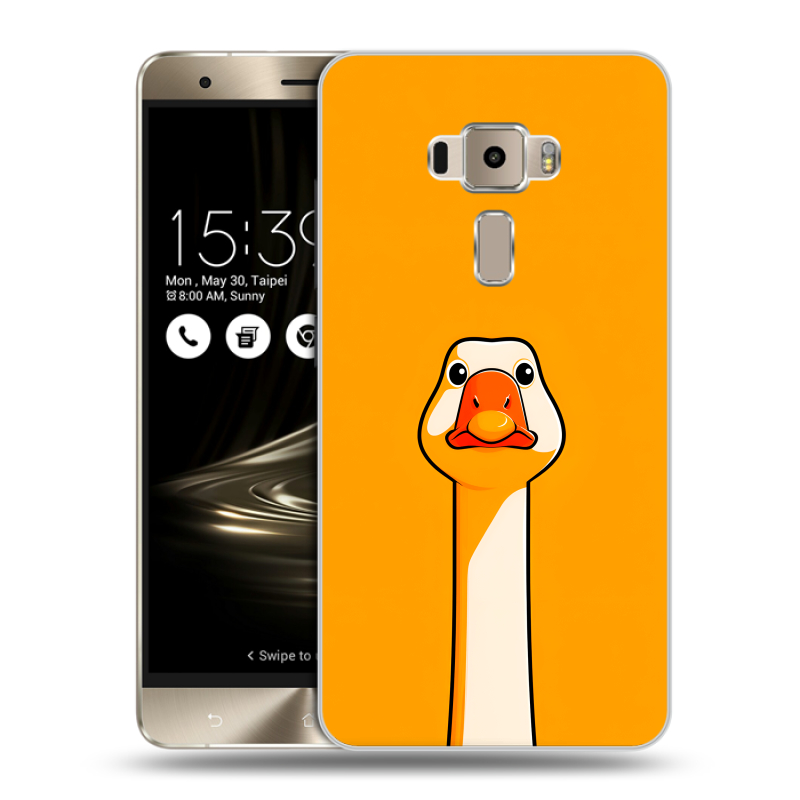 Пластиковый чехол на Asus ZenFone 3 с принтом Смешная утка Пластиковый чехол на Asus ZenFone 3 с принтом Смешная утка