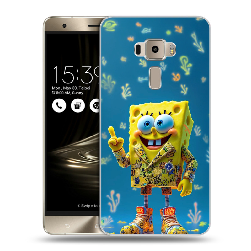 Пластиковый чехол на Asus ZenFone 3 с принтом Спанч боб Спанчбоб Пластиковый чехол на Asus ZenFone 3 с принтом Спанч боб Спанчбоб