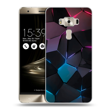 Силиконовый чехол на Asus ZenFone 3 Deluxe с принтом Геометрия неона