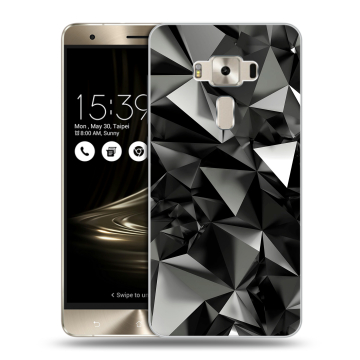 Силиконовый чехол на Asus ZenFone 3 Deluxe с принтом Черные кристаллы