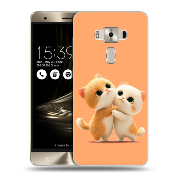 Силиконовый чехол на Asus ZenFone 3 Deluxe с принтом Милые котики