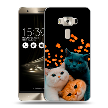 Силиконовый чехол на Asus ZenFone 3 Deluxe с принтом Кошки