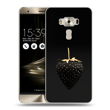 Силиконовый чехол на Asus ZenFone 3 Deluxe с принтом Черная клубника
