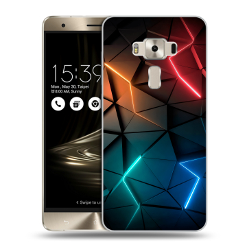 Силиконовый чехол на Asus ZenFone 3 Deluxe с принтом Абстракция неон