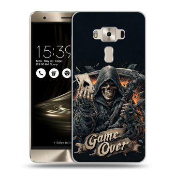 Силиконовый чехол на Asus ZenFone 3 Deluxe с принтом Скелет карты