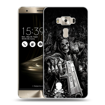 Силиконовый чехол на Asus ZenFone 3 Deluxe с принтом Скелет