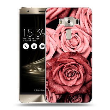 Силиконовый чехол на Asus ZenFone 3 Deluxe с принтом Цветы розы