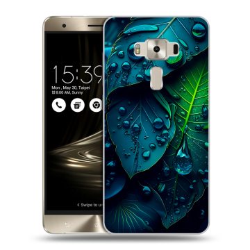 Силиконовый чехол на Asus ZenFone 3 Deluxe с принтом Листья