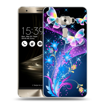 Силиконовый чехол на Asus ZenFone 3 Deluxe с принтом Бабочки