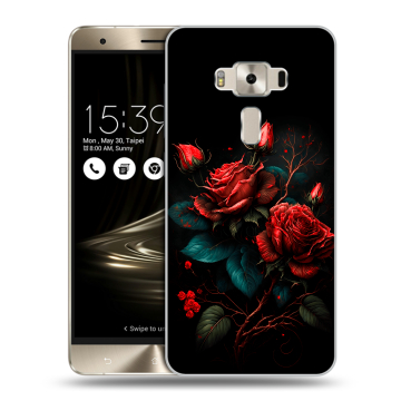 Силиконовый чехол на Asus ZenFone 3 Deluxe с принтом Розы красные