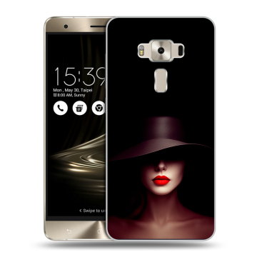 Силиконовый чехол на Asus ZenFone 3 Deluxe с принтом Девушка в шляпе