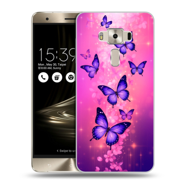 Силиконовый чехол на Asus ZenFone 3 Deluxe с принтом Бабочки