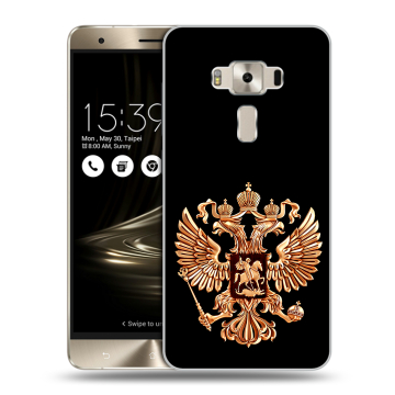 Силиконовый чехол на Asus ZenFone 3 Deluxe с принтом Герб России золотой Силиконовый чехол на Asus ZenFone 3 Deluxe с принтом Герб России золотой