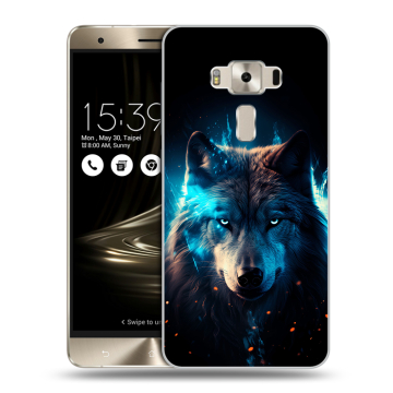 Силиконовый чехол на Asus ZenFone 3 Deluxe с принтом Волк ночной