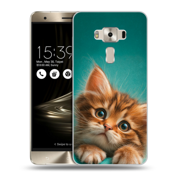 Силиконовый чехол на Asus ZenFone 3 Deluxe с принтом котенок