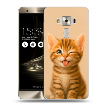 Силиконовый чехол на Asus ZenFone 3 Deluxe с принтом котенок