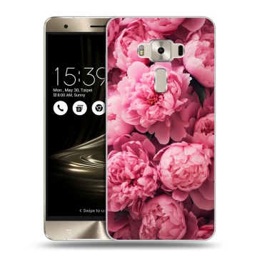 Силиконовый чехол на Asus ZenFone 3 Deluxe с принтом цветы пионы