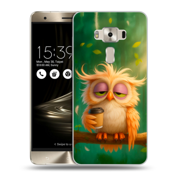 Силиконовый чехол на Asus ZenFone 3 Deluxe с принтом сова