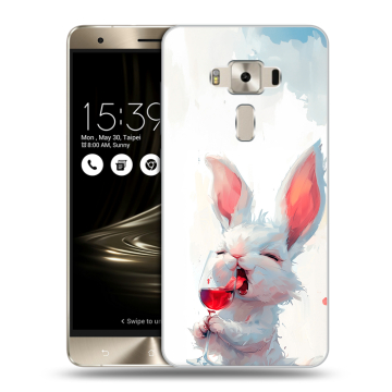 Силиконовый чехол на Asus ZenFone 3 Deluxe с принтом кролик зайчик