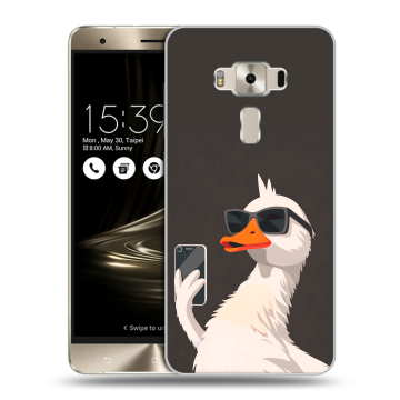 Силиконовый чехол на Asus ZenFone 3 Deluxe с принтом утка в очках