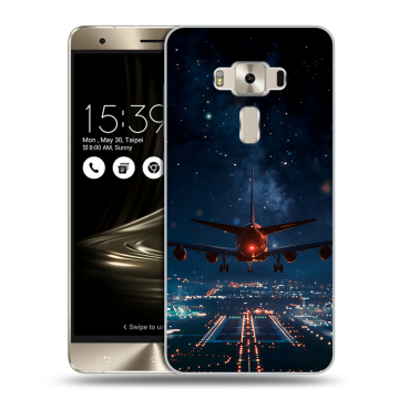 Силиконовый чехол на Asus ZenFone 3 Deluxe с принтом самолет