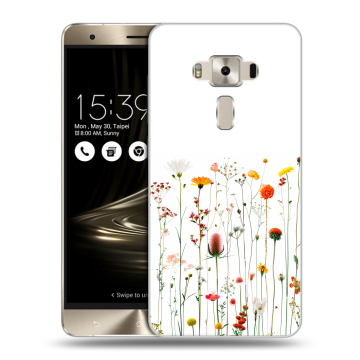 Силиконовый чехол на Asus ZenFone 3 Deluxe с принтом цветы