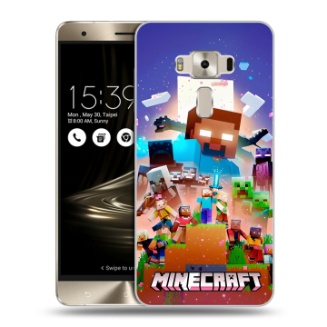 Силиконовый чехол на Asus ZenFone 3 Deluxe с принтом Майнкрафт Minecraft Силиконовый чехол на Asus ZenFone 3 Deluxe с принтом Майнкрафт Minecraft