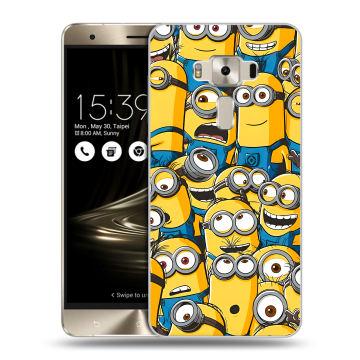 Силиконовый чехол на Asus ZenFone 3 Deluxe с принтом Миньоны
