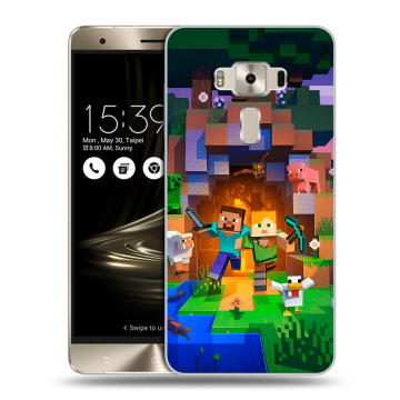 Силиконовый чехол на Asus ZenFone 3 Deluxe с принтом Майнкрафт Minecraft Силиконовый чехол на Asus ZenFone 3 Deluxe с принтом Майнкрафт Minecraft