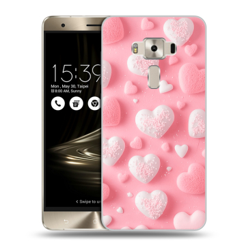 Силиконовый чехол на Asus ZenFone 3 Deluxe с принтом Сердечки