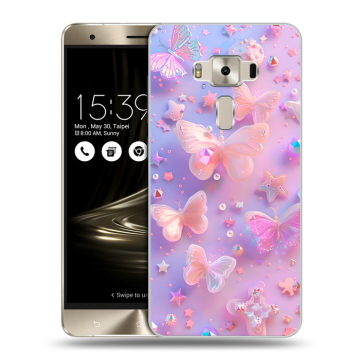 Силиконовый чехол на Asus ZenFone 3 Deluxe с принтом Бабочки